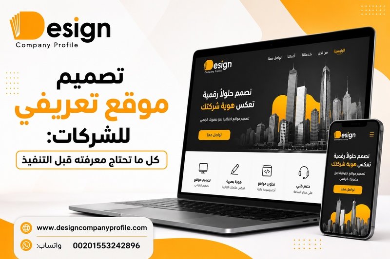 تصميم موقع تعريفي للشركات: كل ما تحتاج معرفته قبل التنفيذ تصميم موقع تعريفي للشركات