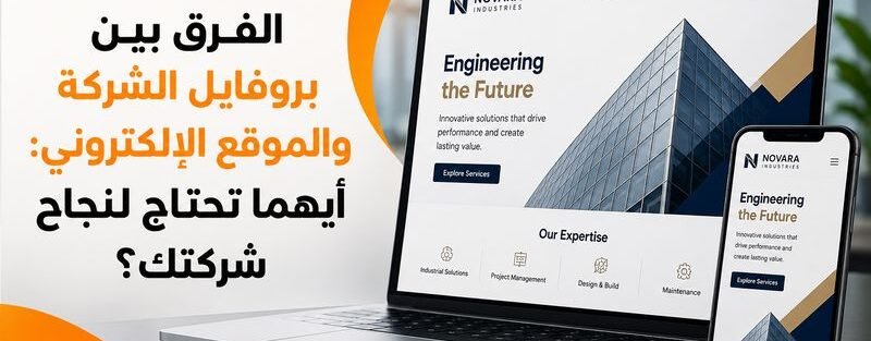 الفرق بين بروفايل الشركة والموقع الإلكتروني